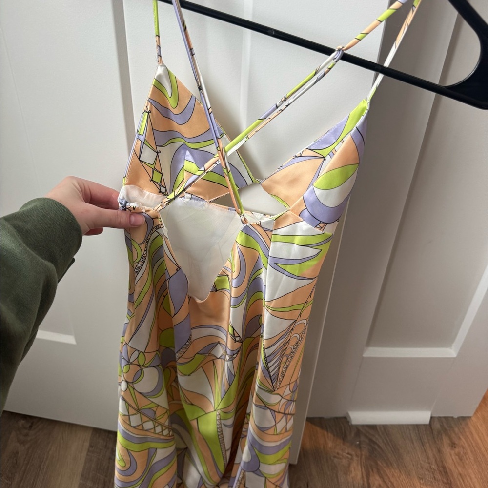 Abstract Print Spaghetti Strap Dress - Picture 2 of 3